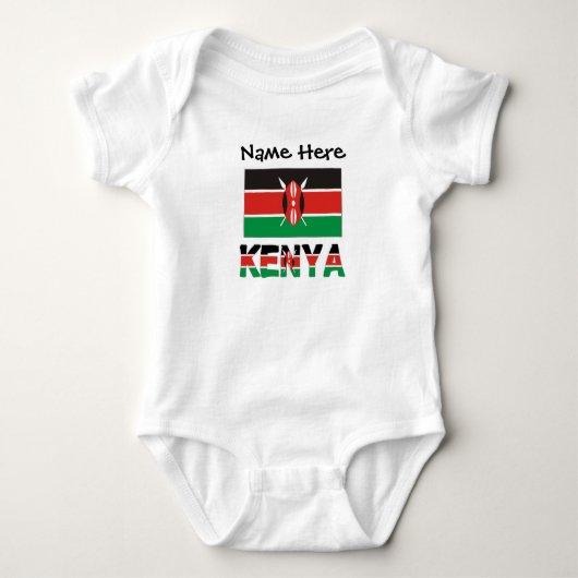 Kenya and Kenyan Flag Tiled with Your Name Romper (Voorkant)