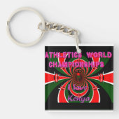 Kenya Athletics World Champs Fakuna Matata Flag Sleutelhanger (voorkant)