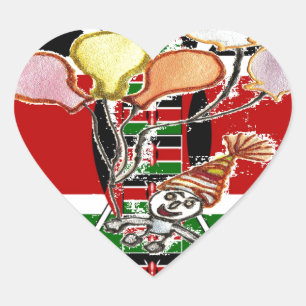 Kenya Birthday Hart Sticker