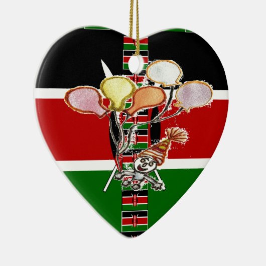 Kenya Birthday Keramisch Ornament (Rechts)