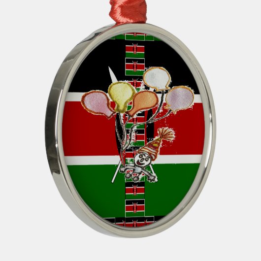 Kenya Birthday Metalen Ornament (Rechts)