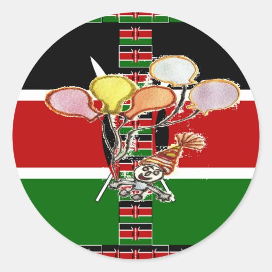 Kenya Birthday Ronde Sticker (Voorkant)