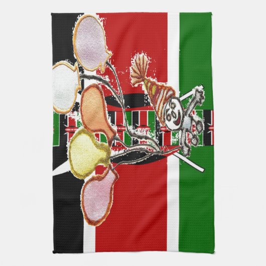 Kenya Birthday Theedoek (Verticaal)