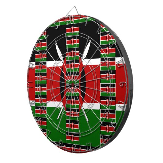 Kenya Black red green Dartbord (Voorkant Rechts)