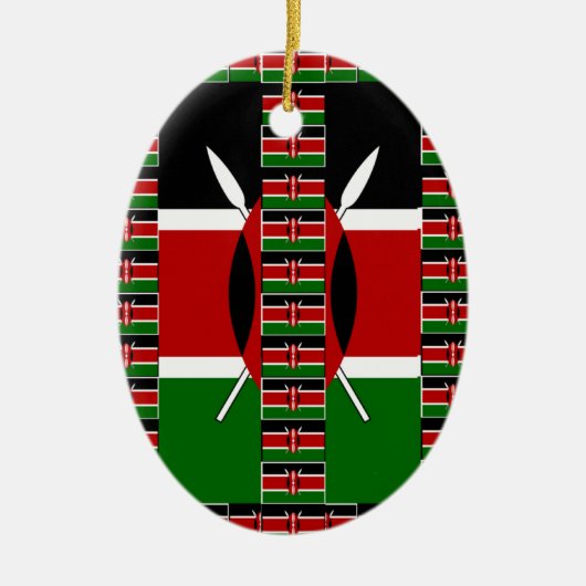 Kenya Black red green Keramisch Ornament (Voorkant)