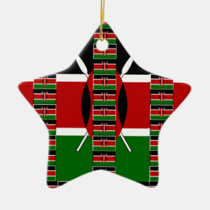 Kenya Black red green Keramisch Ornament