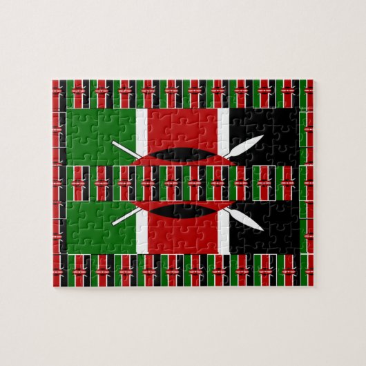 Kenya Black red green Legpuzzel (Horizontaal)