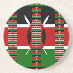 Kenya Black red green Zandsteen Onderzetter