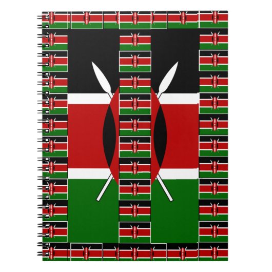 Kenya Black rode, groene vlagkleuren Notitieboek (Voorkant)