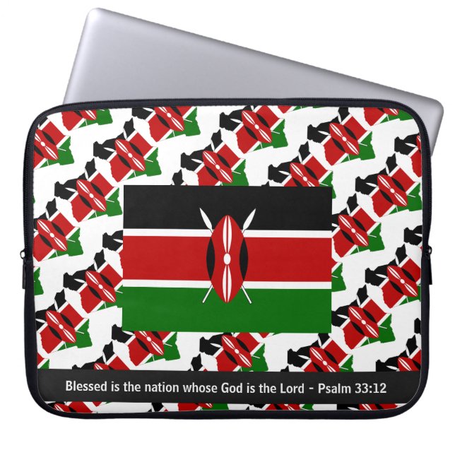 KENYA Blessed Nation Christelijke laptop Sleeve (Voorkant)