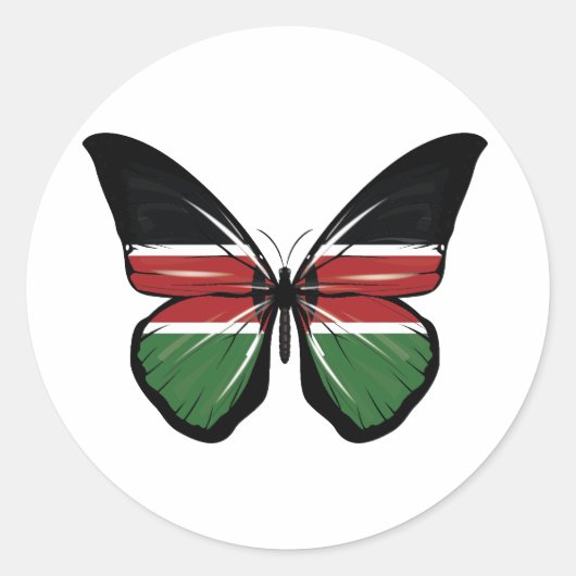 Kenya Butterfly vlag Ronde Sticker (Voorkant)