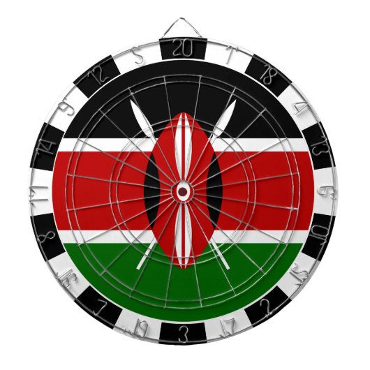 Kenya Dartboard en Keniaanse vlag/spelraad Dartbord (Voorkant)