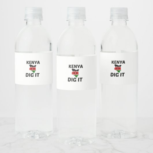 KENYA DIG IT WATERFLES ETIKET (Flessen)