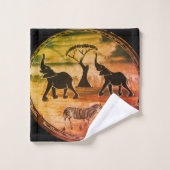 Kenya Elephants en Zebra-migratie Bad Handdoek (Wasdoekje)