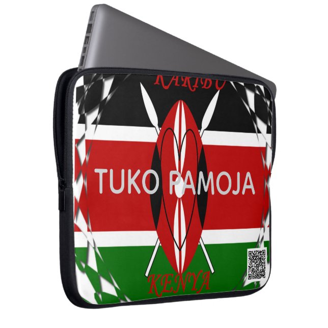 Kenya Erfgoed Tuko Pamoja Samen Tech Laptop Sleeve (Voorkant Rechts)
