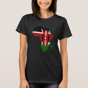Kenya Flag Africa Continent Silhouette Gift for Ke T-shirt