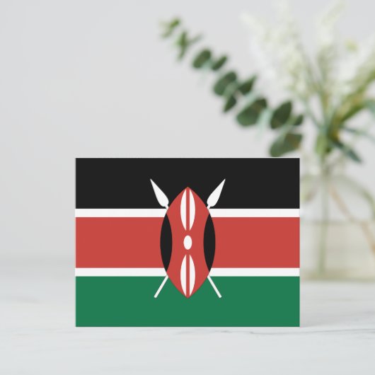 Kenya Flag Briefkaart (Staand voorkant)
