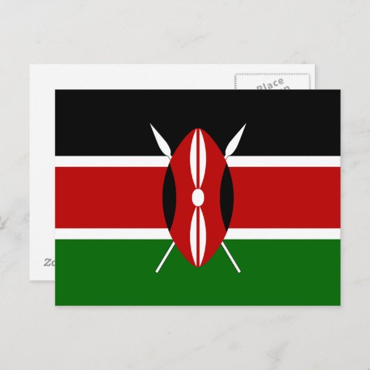 Kenya Flag Briefkaart (Voorkant / Achterkant)