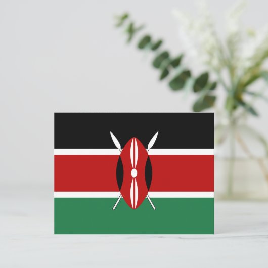 Kenya Flag Briefkaart (Staand voorkant)