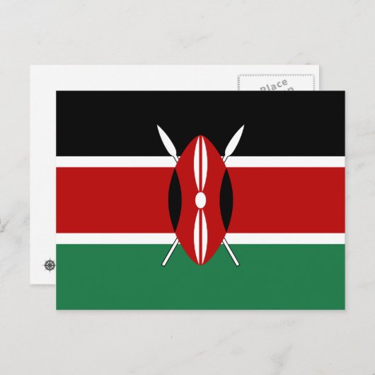 Kenya Flag Briefkaart (Voorkant / Achterkant)