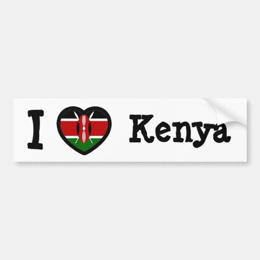 Kenya Flag Bumpersticker (Voorkant)