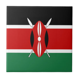 Kenya Flag Ceramic Tile Tegeltje