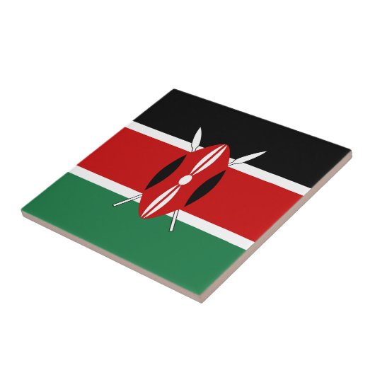 Kenya Flag Ceramic Tile Tegeltje (Zijkant)