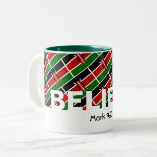 KENYA FLAG Christelijk GELOVEN Mark 9:23 Custom Tweekleurige Koffiemok