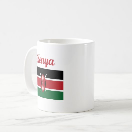 Kenya Flag Coffee Mok (Voorkant links)