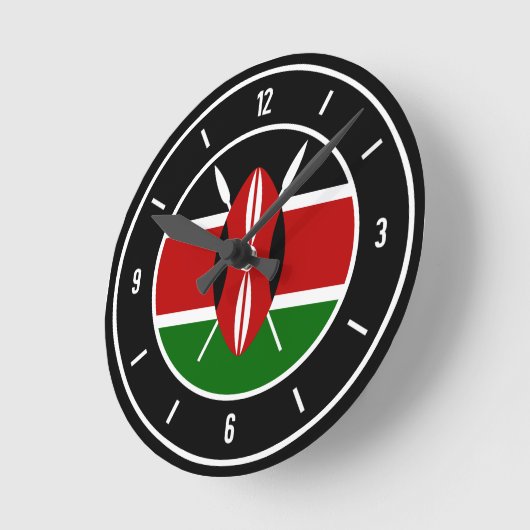 Kenya Flag Elegant Ronde Klok (Hoek)