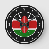 Kenya Flag Elegant Ronde Klok (Voorkant)