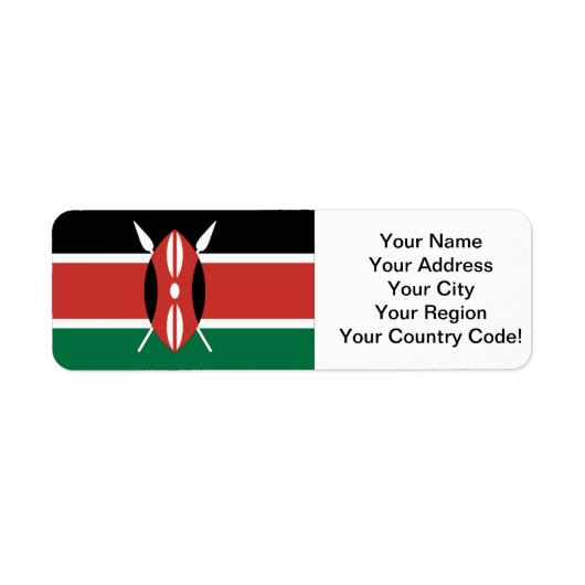 Kenya Flag Etiket (Voorkant)