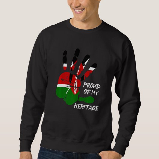 Kenya Flag Finger Handprint Africa Kenya Trui (Voorkant)