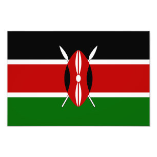 Kenya Flag Foto Afdruk
