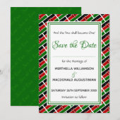 KENYA FLAG Gepersonaliseerd Schrift Stijlvol Kenia Save The Date (Voorkant / Achterkant)