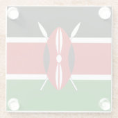 Kenya Flag Glazen Onderzetter (Achterkant)