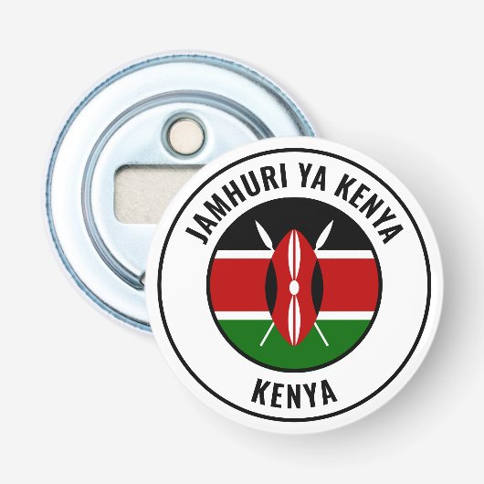 Kenya Flag Goraalse patriottische bottenopener Button Flesopener (Voorkant)