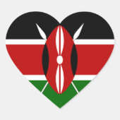 Kenya Flag Heart Sticker (Voorkant)