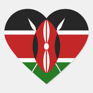 Kenya Flag Heart Sticker