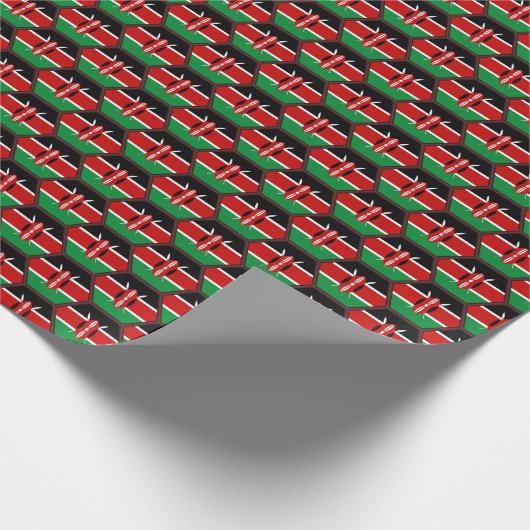 Kenya Flag Honeycomb Wrapping Paper Cadeaupapier (Hoek)