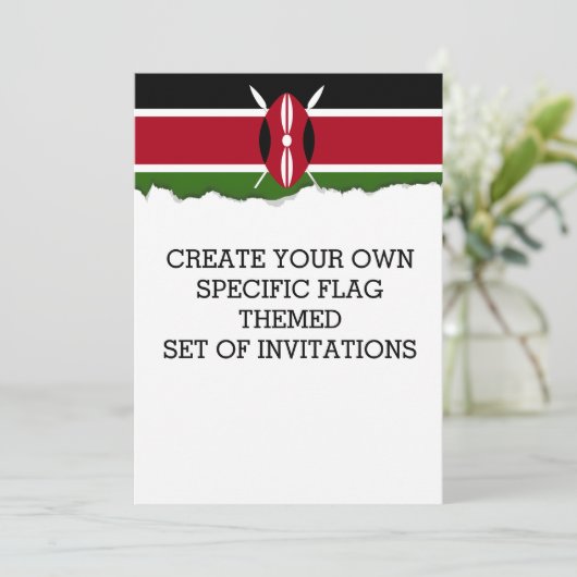 Kenya Flag Kaart (Staand voorkant)