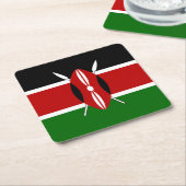 Kenya Flag Kartonnen Onderzetters (Schuin)