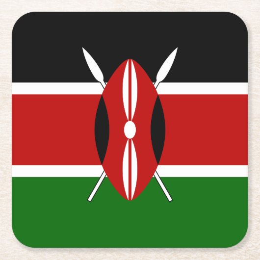 Kenya Flag Kartonnen Onderzetters (Voorkant)