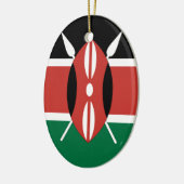 Kenya Flag Keramisch Ornament (Links)
