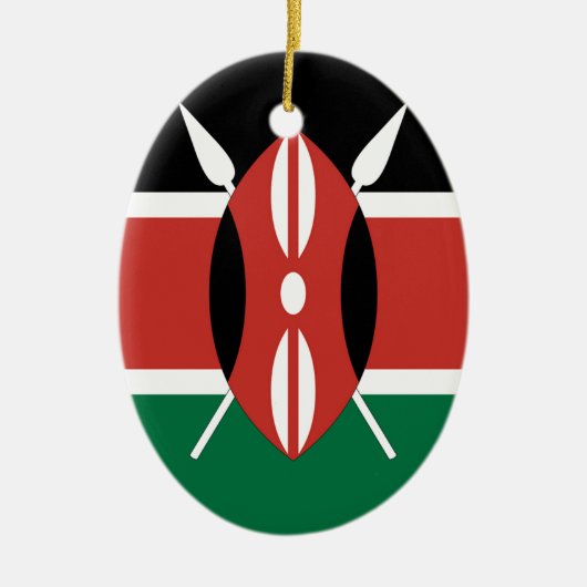 Kenya Flag Keramisch Ornament (Voorkant)