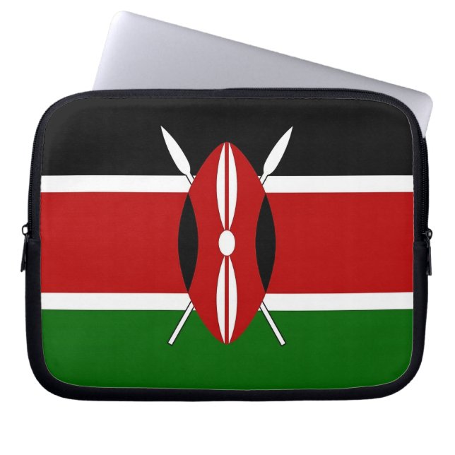 Kenya Flag Laptop Sleeve (Voorkant)