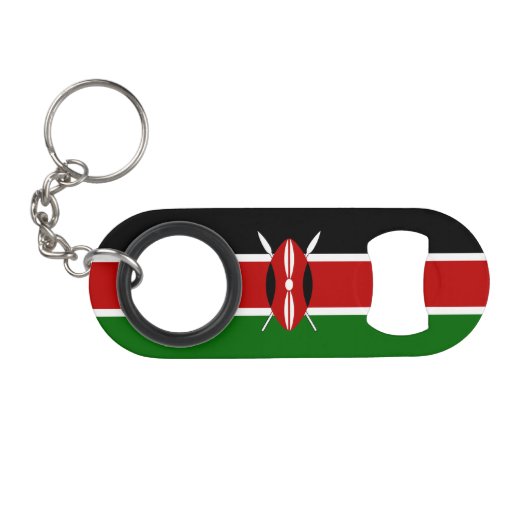 Kenya Flag Mini Flessenopener (Voorkant (Horizontaal))