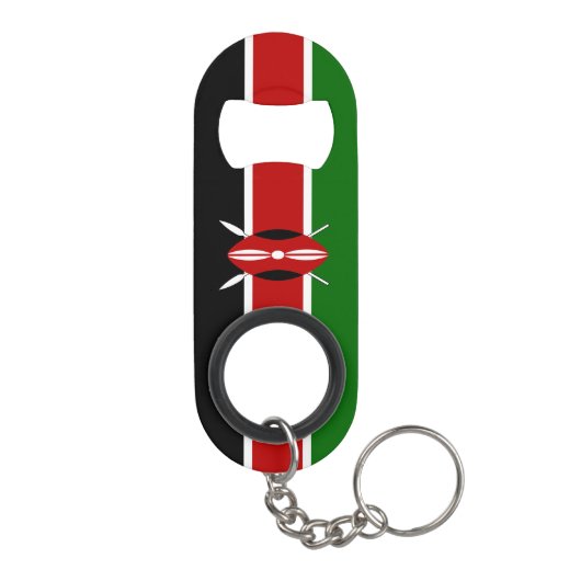 Kenya Flag Mini Flessenopener (Achterkant)