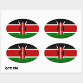 Kenya Flag Oval Sticker (Vel)