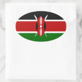 Kenya Flag Oval Sticker (Tas)